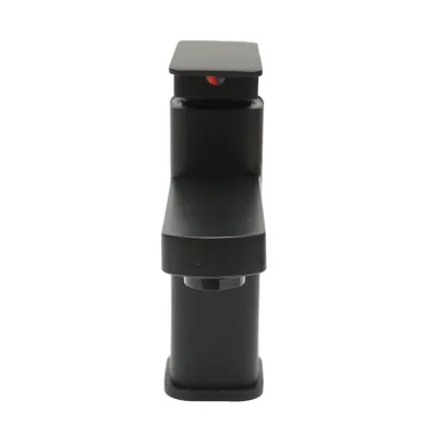 Miscelatore monocomando per lavabo, finitura nero opaco, montaggio su supporto, acciaio inox, accessori inclusi - immagine 4