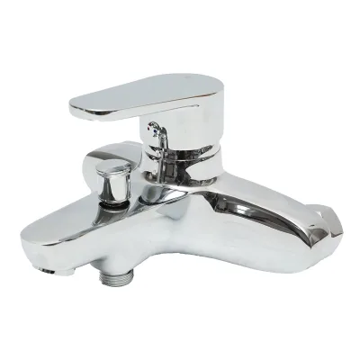 Miscelatore monocomando per vasca e doccia, montaggio esterno, cartuccia in ceramica, cromo lucido