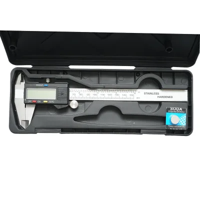 Misuratore di profondità digitale professionale per esterni e interni con asta di profondità, pollici-mm 0-150 mm - immagine 2