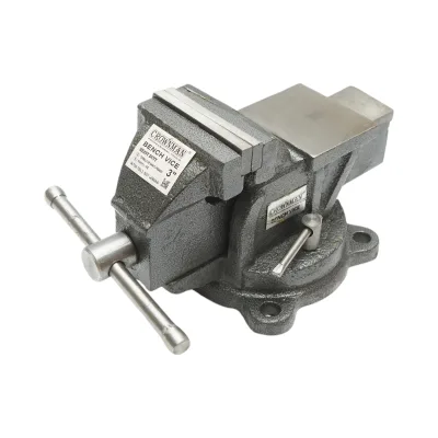 Morsa con base girevole e incudine Crownman per impieghi gravosi da 75 mm