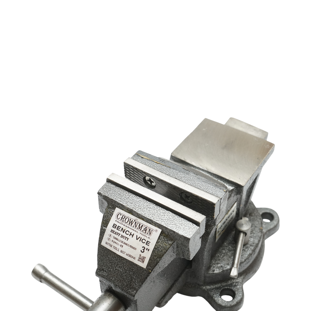 Morsa con base girevole e incudine Crownman per impieghi gravosi da 75 mm - immagine 4