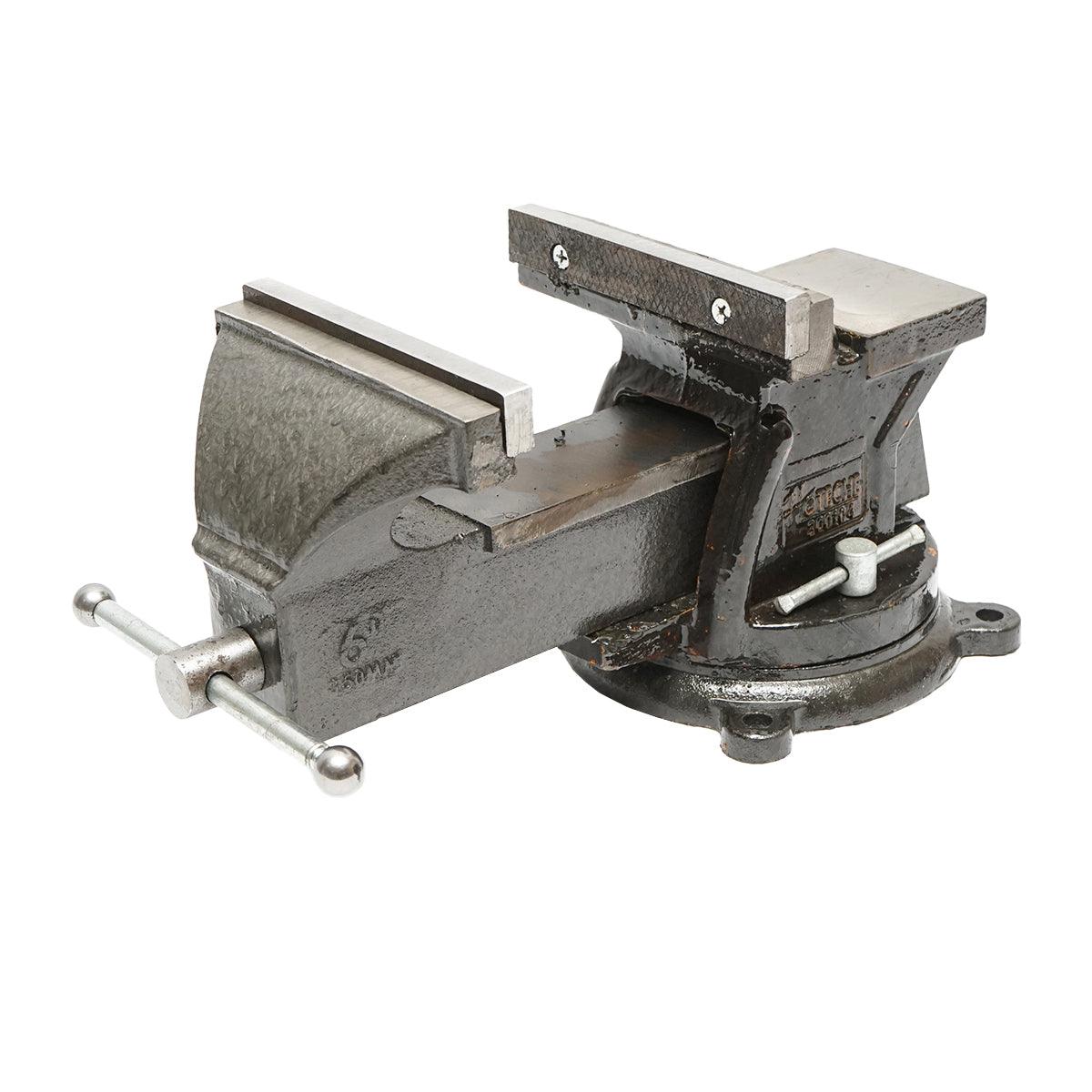 Morsa da banco con base rotante e incudine, apertura massima 150 mm - immagine 3