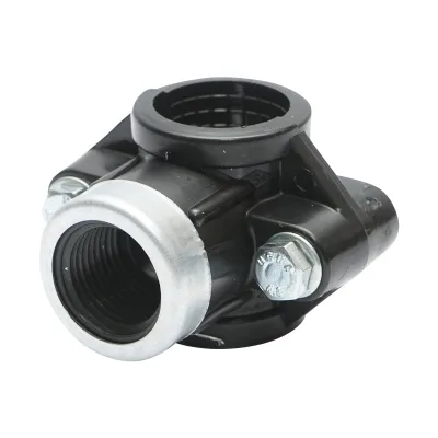 Morsetto di collegamento a compressione D25mm x 1/2 pollici, PN16, per sistemi di irrigazione.
