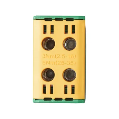 Morsetto di derivazione AL-CU, 1P, isolato giallo-verde 25mm2, 380VAC - immagine 3