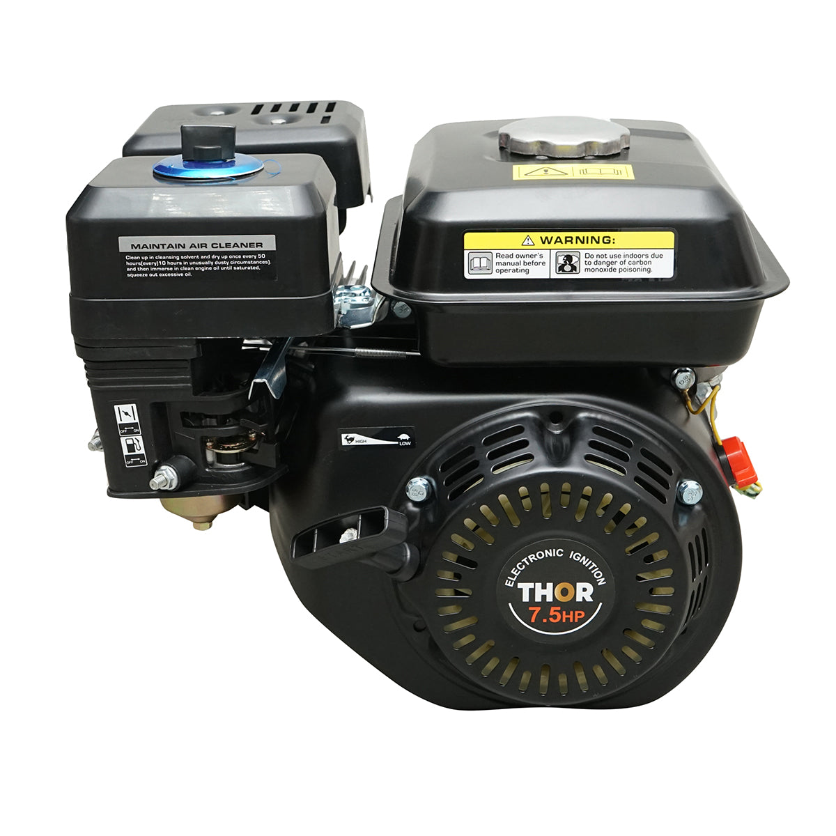 Motore a scoppio con puleggia, 7,5 HP, 4 tempi, 212 cc, asse da 20 mm, avviamento a corda THOR - immagine 3