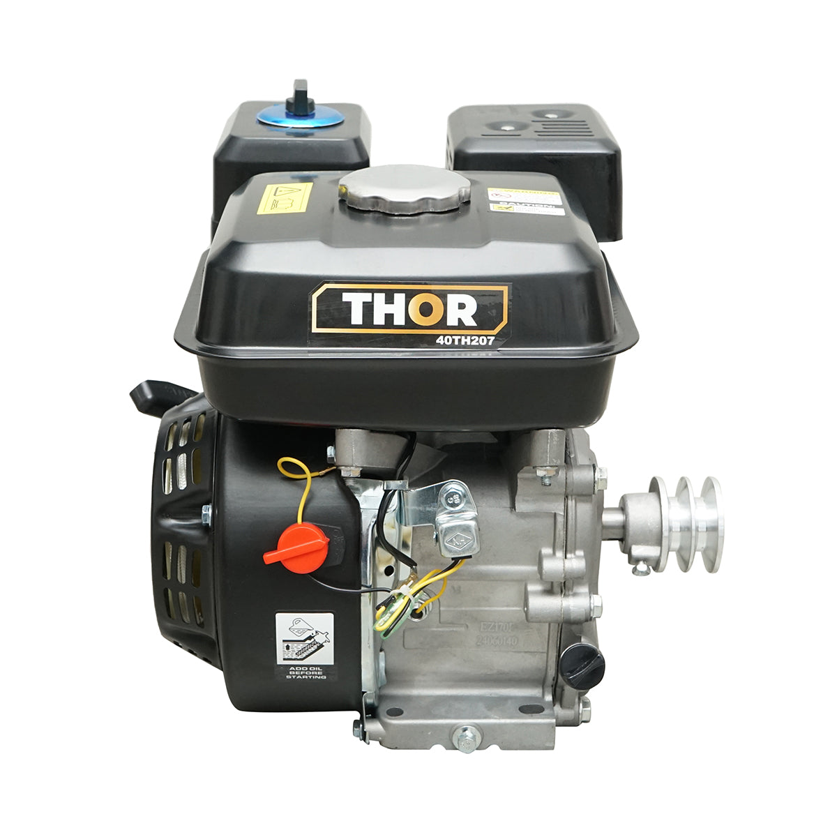 Motore a scoppio con puleggia, 7,5 HP, 4 tempi, 212 cc, asse da 20 mm, avviamento a corda THOR - immagine 4