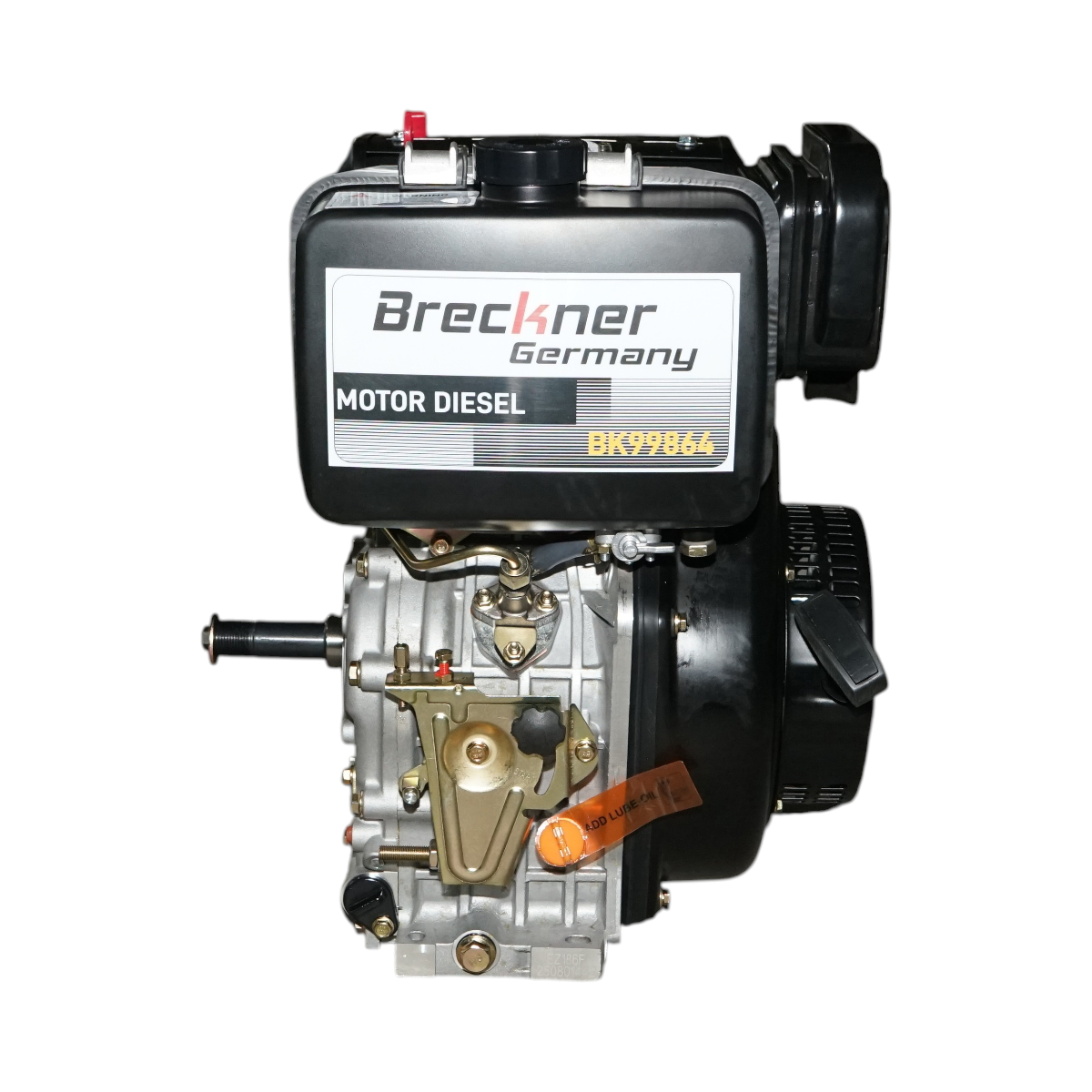 Motore diesel 10CV 186F, 418cc, 3600 giri/min, albero cilindrico filettato 25,4mm, avviamento a strappo - immagine 2