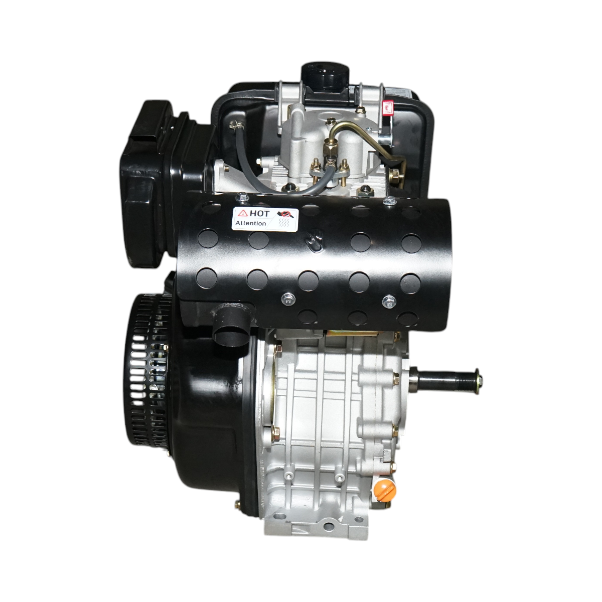 Motore diesel 13CV 192F, 498cc, 3600 giri/min, albero cilindrico filettato 25,4mm, avviamento a strappo - immagine 5