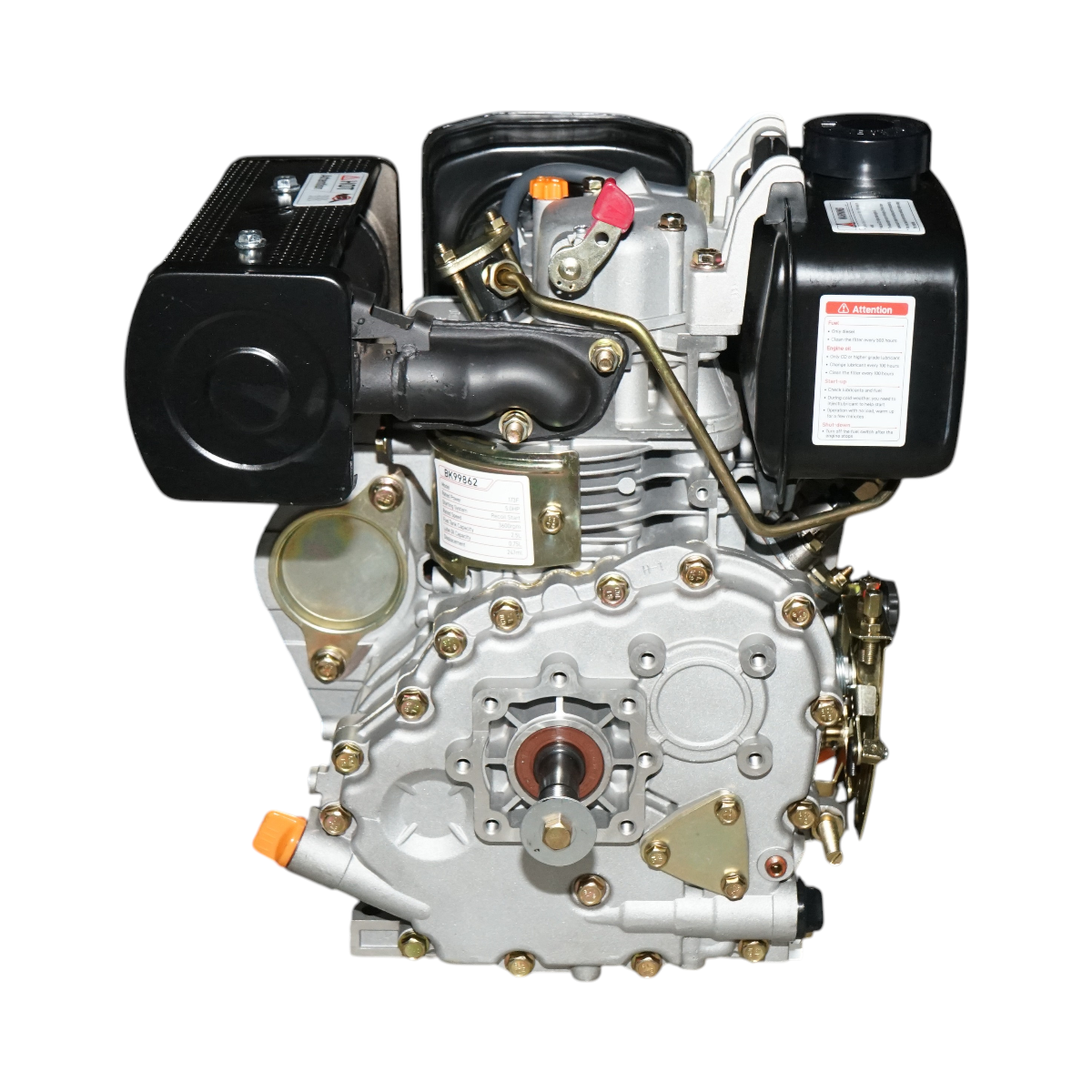 Motore diesel 5CV 173F, 247cc, 3600 giri/min, albero cilindrico filettato 19,05mm, avviamento a strappo - immagine 3