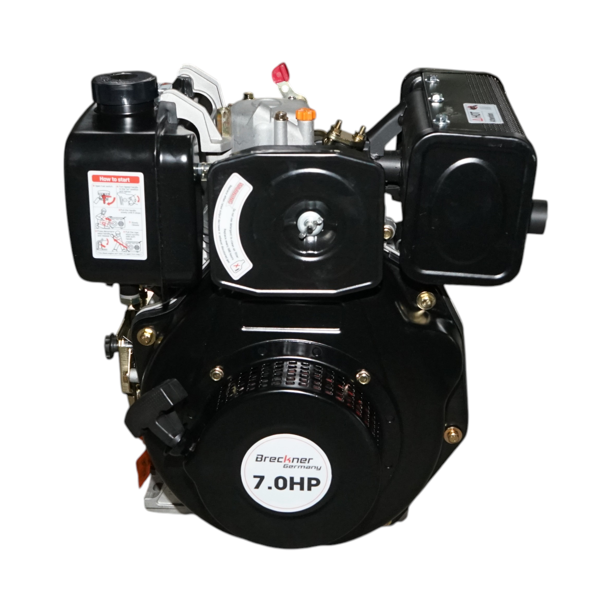 Motore diesel 7CV 178F, 296cc, 3600 giri/min, albero cilindrico filettato 19,05mm, avviamento a strappo - immagine 4