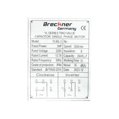 Motore elettrico monofase 2,2 KW, 220V, IP44 - immagine 5