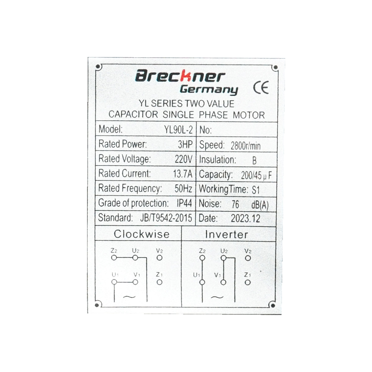 Motore elettrico monofase 2,2 KW, 220V, IP44 - immagine 5