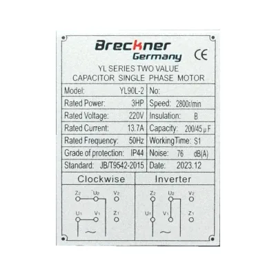 Motore elettrico monofase 2,2KW, 220V, IP44 - immagine 5