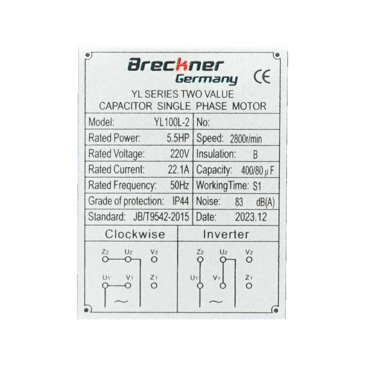 Motore elettrico monofase 4KW, 220V, IP44 - immagine 5