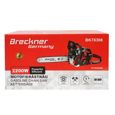 Motosega a benzina con motore a 2 tempi 2.2Kw, 8500rpm. 52cc. con lama 16/18", Motosega a sccoppio Breckner Germany - immagine 2