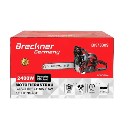 Motosega a benzina con motore a 2 tempi 2.4Kw, 8500rpm. 58cc. con lama 18/20", Motosega a sccoppio Breckner Germany - immagine 2