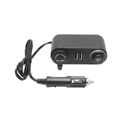 Multipresa per auto con presa da 24 V, accendisigari e 2x USB
