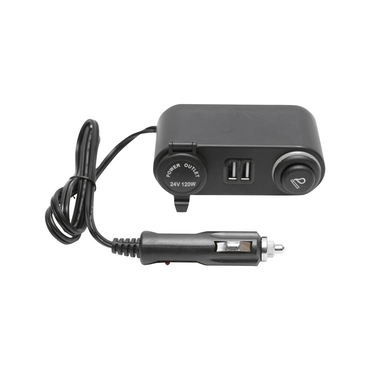 Multipresa per auto con presa da 24 V, accendisigari e 2x USB