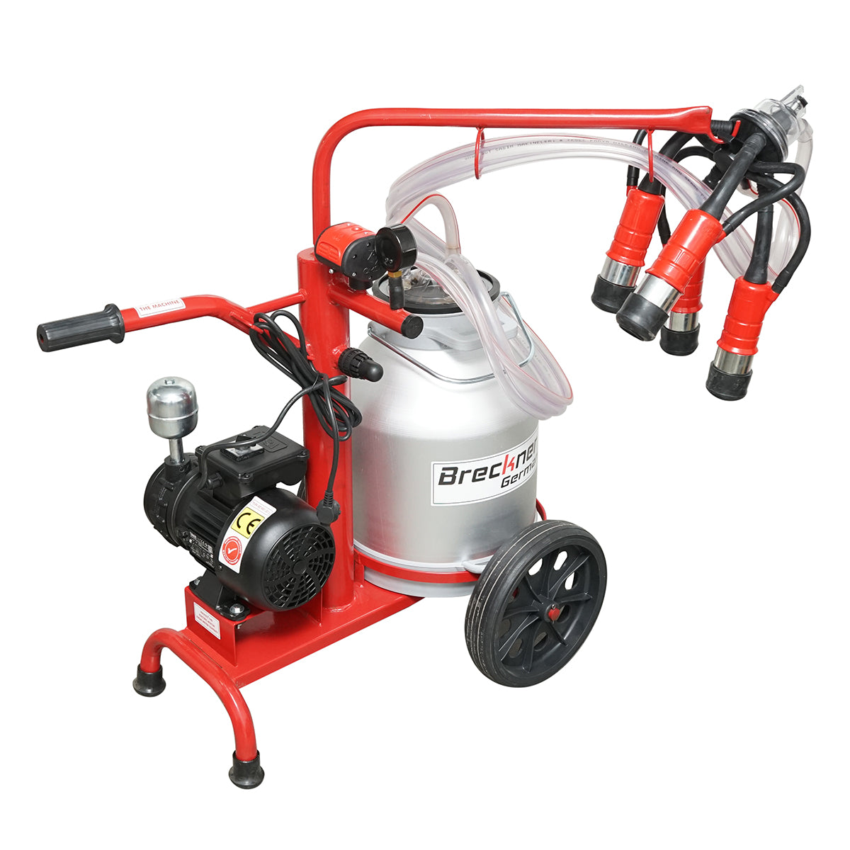 Mungitrice per mucche a 1 postazione con serbatoio da 30L in alluminio e sistema a vuoto (vacuum) su telaio - immagine 3