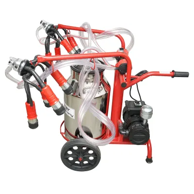 Mungitrice per mucche a 2 postazioni con serbatoio da 40L in acciaio inox e sistema a vuoto (vacuum) su telaio - immagine 2