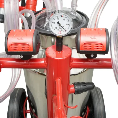 Mungitrice per mucche a 2 postazioni con serbatoio da 40L in acciaio inox e sistema a vuoto (vacuum) su telaio - immagine 6