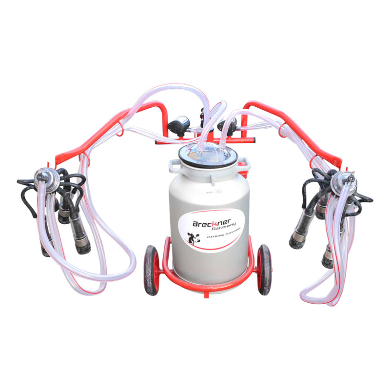 Mungitrice per mucche a 2 postazioni con serbatoio da 40L in alluminio e vuoto nel telaio (vacuum) - immagine 3