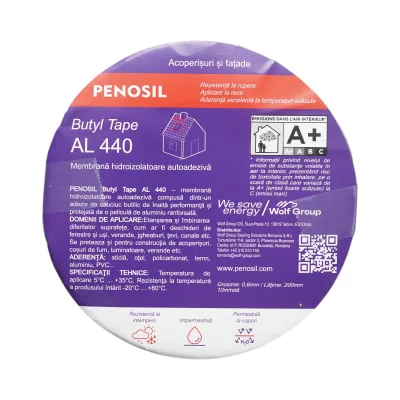 Nastro butilico impermeabilizzante autoadesivo con film in alluminio 0,6 x 200 mm x 10 m – Butyl Tape AL 440 Penosil - immagine 2