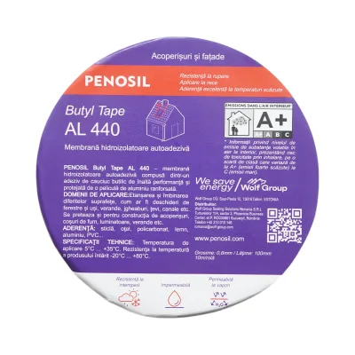 Nastro butilico impermeabilizzante autoadesivo con foglio di alluminio 0,6 × 100 mm × 10 m – Butyl Tape AL 440 Penosil - immagine 2