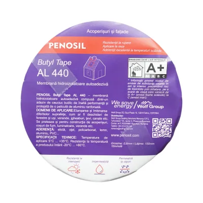 Nastro butilico impermeabilizzante autoadesivo con foglio di alluminio 0,6 × 150 mm × 10 m – Butyl Tape AL 440 Penosil - immagine 2