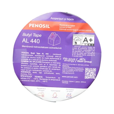 Nastro butilico impermeabilizzante autoadesivo con foglio di alluminio 0,6 × 300 mm × 10 m – Butyl Tape AL 440 Penosil - immagine 2