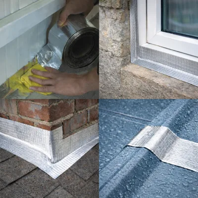 Nastro butilico impermeabilizzante autoadesivo con foglio di alluminio 50 mm x 5 m Breckner Germany - immagine 5