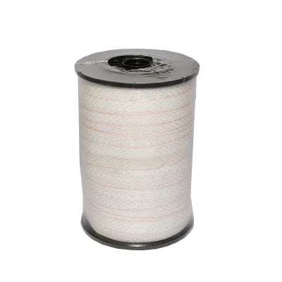 Nastro per Recinzione elettrica, Rotolo di nastro bianco-arancione, larghezza 40mm, 10x0.3mm CU, lunghezza 200m, resistenza 1 ohm/m, per recinto elettrico Breckner Germany - immagine 4