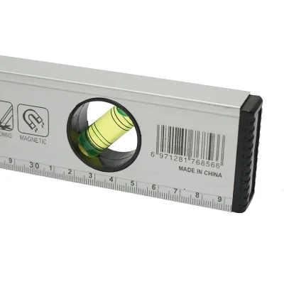 Nivella magnetica in alluminio, 400mm, con 3 bolle di livello e righello graduato 0-40cm, Crownman - immagine 5