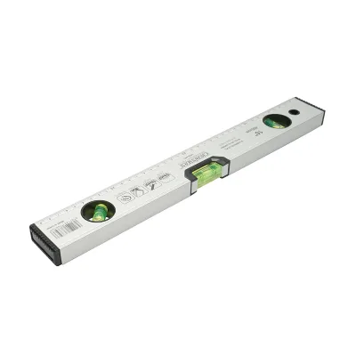 Nivella magnetica in alluminio, 400mm, con 3 bolle di livello e righello graduato 0-40cm, Crownman - immagine 3
