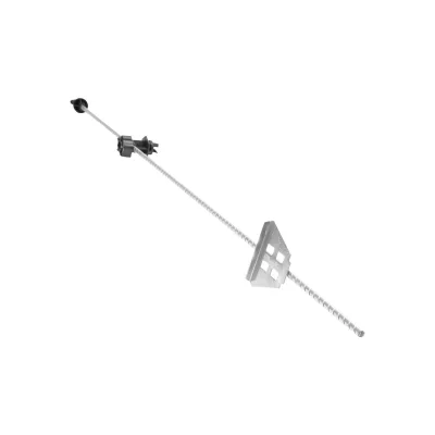 Pali in ferro con isolatori per recinto elettrico, pali ferro 1080mm con isolatore testa 59x33mm + isolatore regolabile per recinzioni elettriche, Breckner Germany