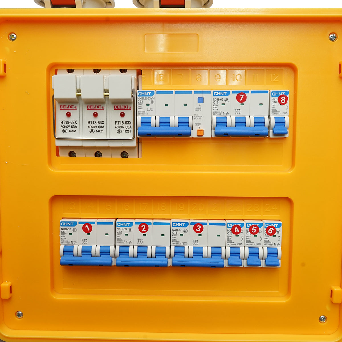 Pannello di gruppo prese portatili per organizzazione cantiere 2x415V/16A, 4x230V/16A, 1x415V/32A, 1x415V/63A, 370x340x330mm IP44/IP67 SUNTREE - immagine 5