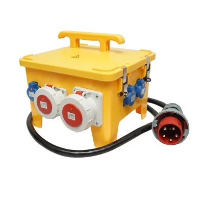 Pannello di gruppo prese portatili per organizzazione cantiere 2x415V/16A, 4x230V/16A, 1x415V/32A, 1x415V/63A, 370x340x330mm IP44/IP67 SUNTREE