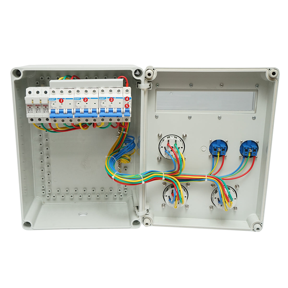 Pannello gruppo prese organizzazione cantiere 2x230V/16A, 3x400V/32A, 12 moduli 460x270x160mm IP44/IP67 SUNTREE - immagine 2