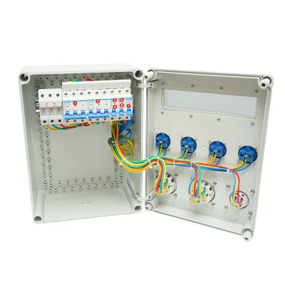 Pannello gruppo prese organizzazione cantiere 4x230V/16A, 2x400V/32A, 1x250V/16A, 12 moduli 400x300x186mm IP44/IP67 SUNTREE - immagine 2