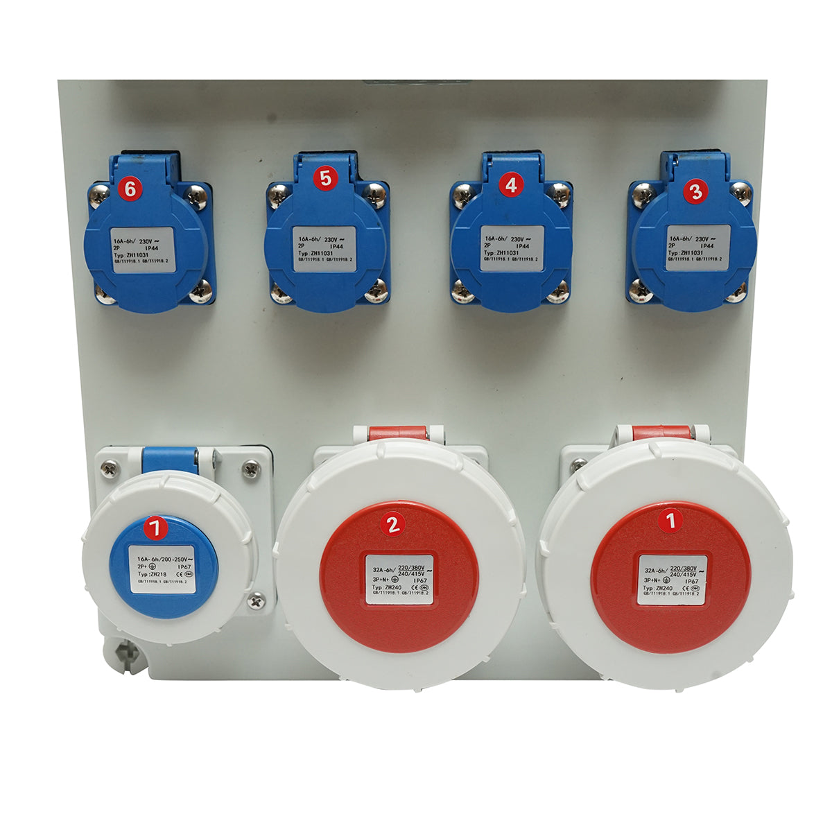 Pannello gruppo prese organizzazione cantiere 4x230V/16A, 2x400V/32A, 1x250V/16A, 12 moduli 400x300x186mm IP44/IP67 SUNTREE - immagine 3