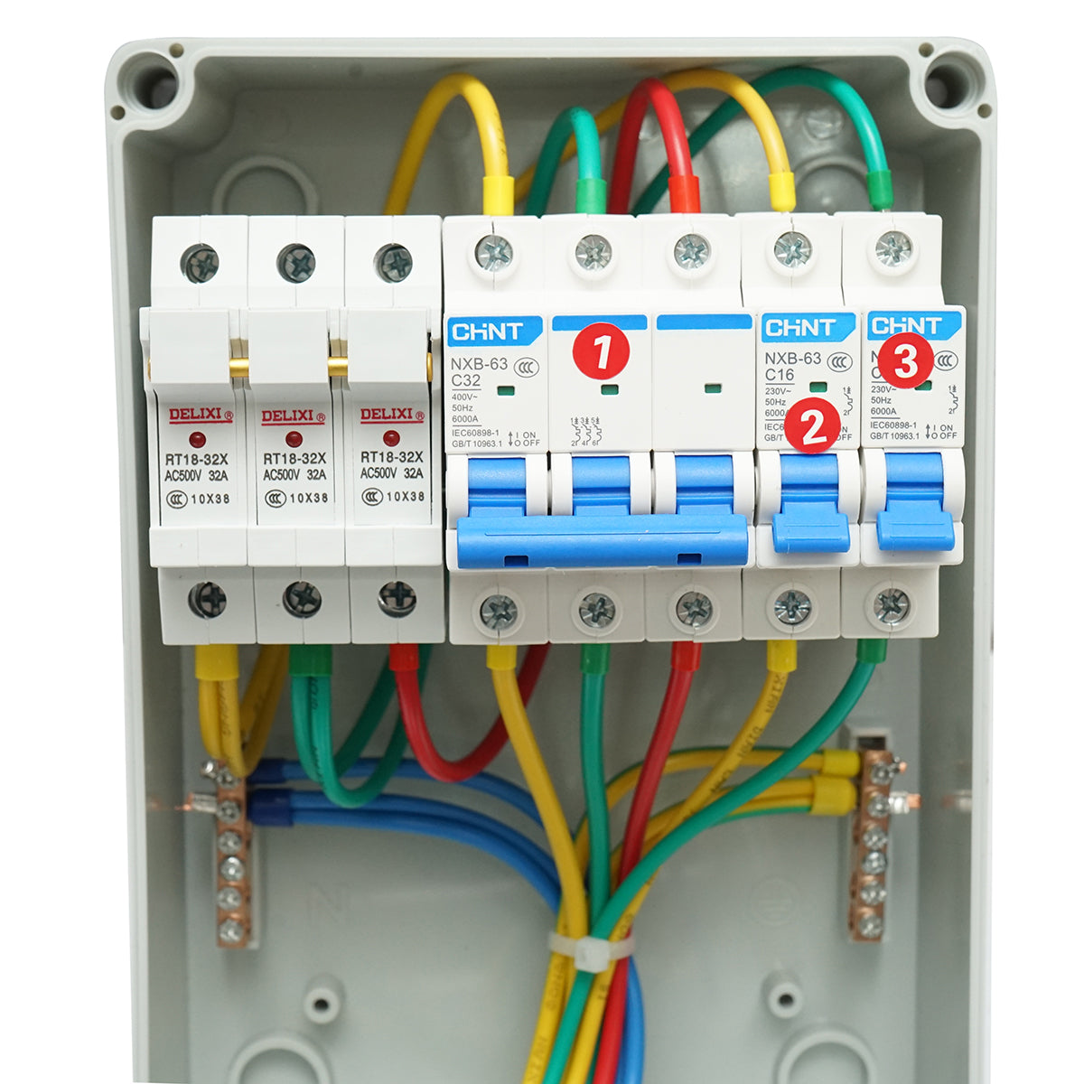 Pannello gruppo prese per organizzazione cantiere 1x415V/32A, 2x230V/16A, 260x170x140mm IP44/IP66 SUNTREE - immagine 4