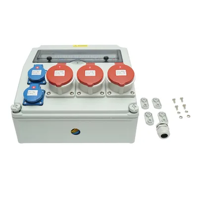 Pannello gruppo prese per organizzazione cantiere 2x230V/16A, 3x415V/16A, 330x330x170mm IP44/IP67 SUNTREE - immagine 3