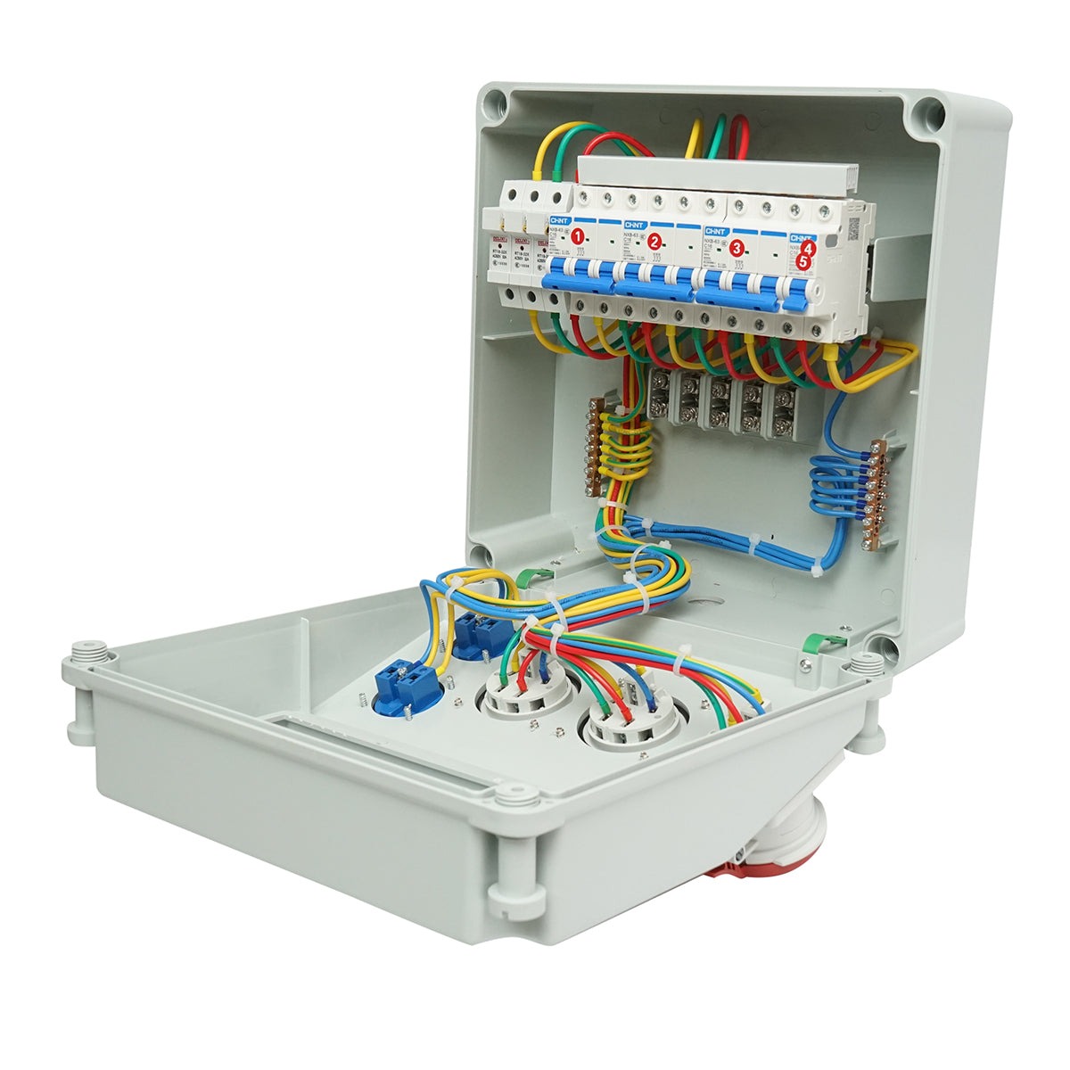 Pannello gruppo prese per organizzazione cantiere 2x230V/16A, 3x415V/16A, 330x330x170mm IP44/IP67 SUNTREE - immagine 2