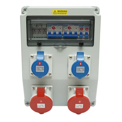 Pannello gruppo prese per organizzazione cantiere 2x250V/16A, 2x415V/32A, 380x280x150mm IP44/IP67 SUNTREE