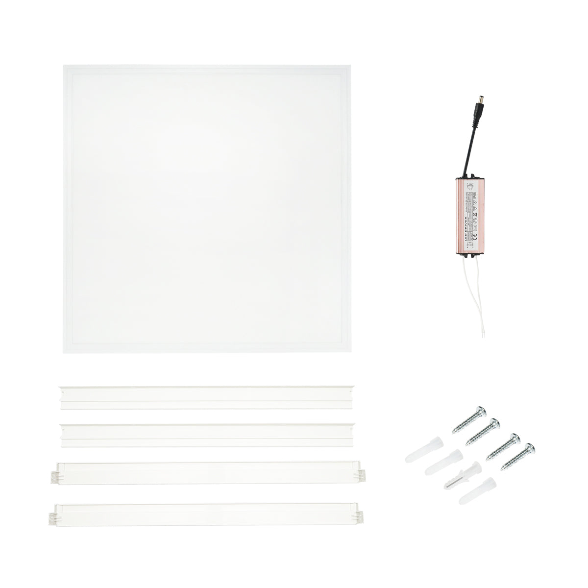 Pannello LED con cornice 220V/40W 3200lm/6400K 600x600mm con driver 600mA