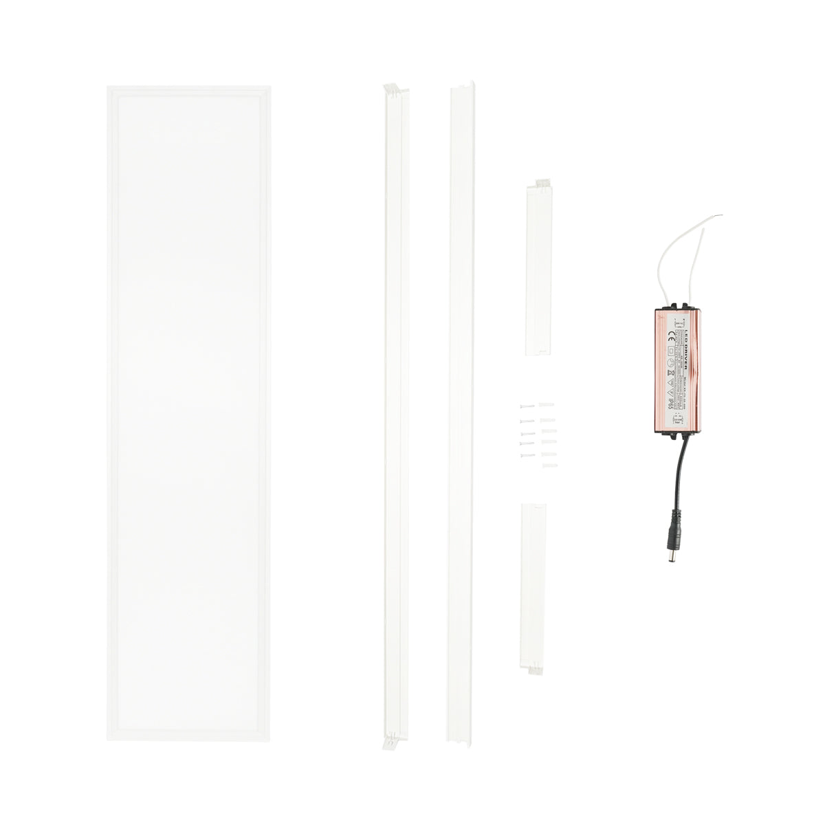 Pannello LED Slim 40W, 220V, IP20, 6500K, 1200x300mm con cornice di montaggio applicata