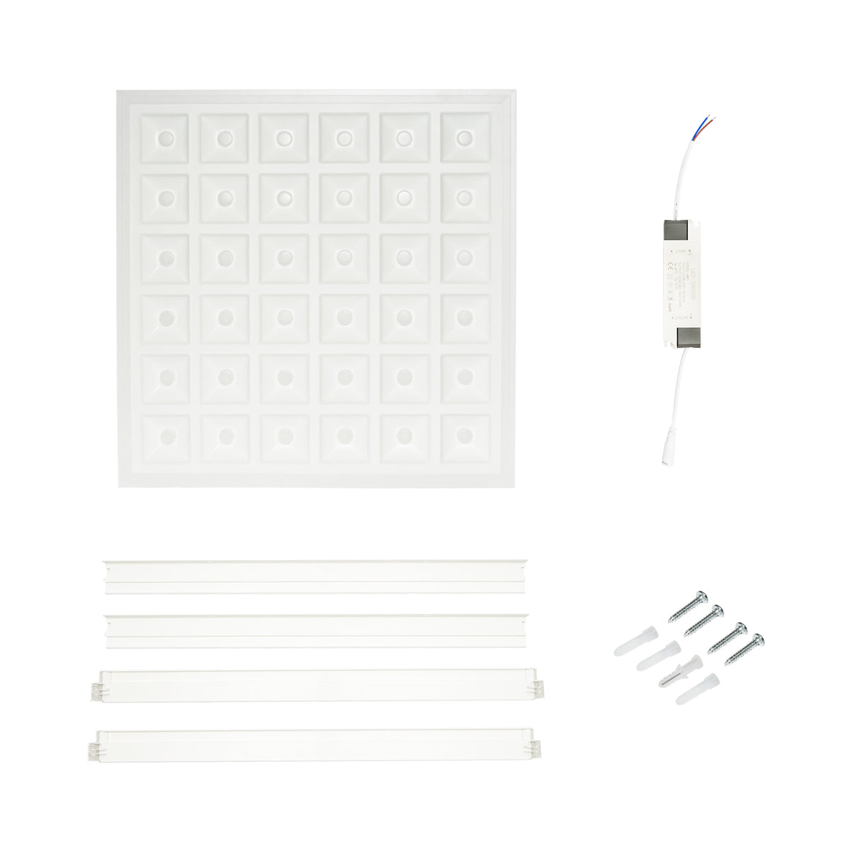Pannello LED Slim 48W, 220V, 6500K, IP20, 600x600x7mm soffitto applicato o a cassettoni