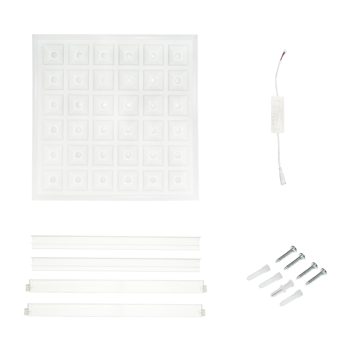 Pannello LED Slim 48W, 220V, IP20, 600x600x43mm da applicare o per soffitto a cassettone con driver incluso