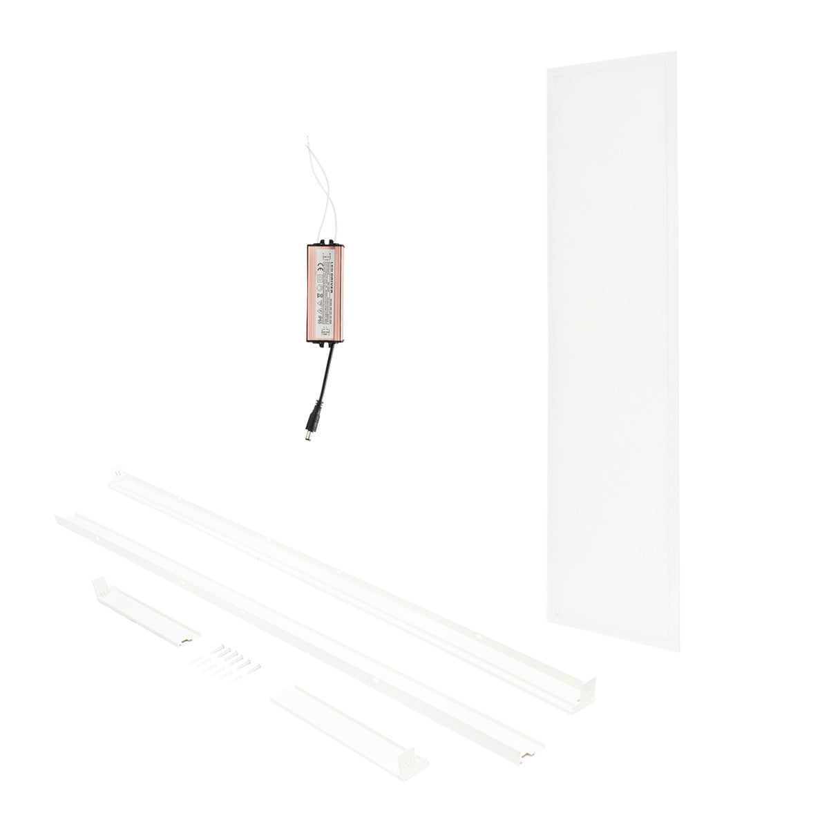 Pannello LED Slim 48W, 220V, IP20, 6500K, 1200x300mm con cornice di montaggio applicata - immagine 2