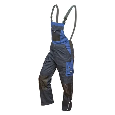 Pantaloni da lavoro con pettorina, tuta in poliestere e cotone, blu navy, taglia S Breckner Germany - immagine 2